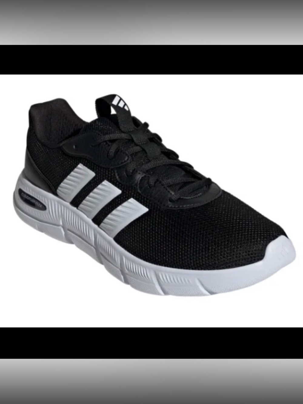 Adidas Men's Cloudfoam Flex w/ Laces Athletic Shoes Black White Size 13 M US